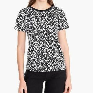J. Crew Black and White Leopard Print T-Shirt